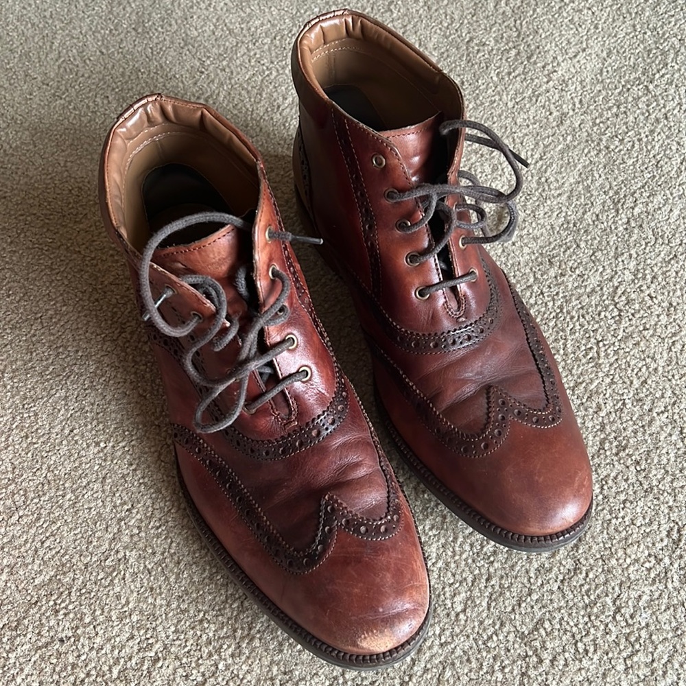 Cole Haan Brown Dress Boots with brogues